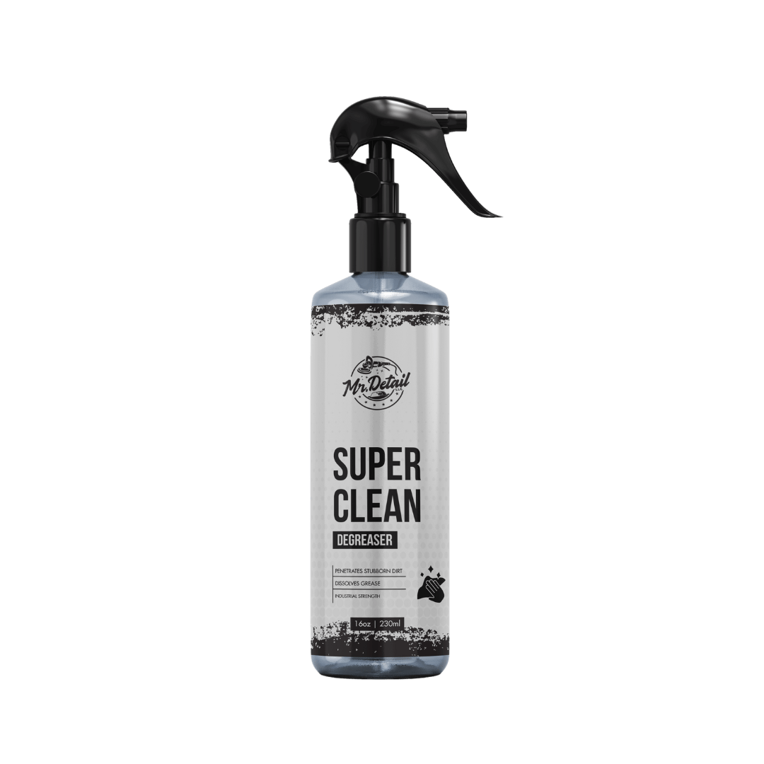 A bottle of Mr Detail Super Clean on a white background.