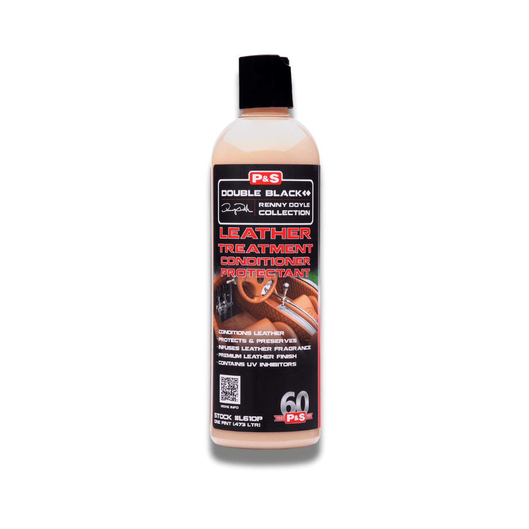 A bottle of P&S Leather Treatment on a white background.