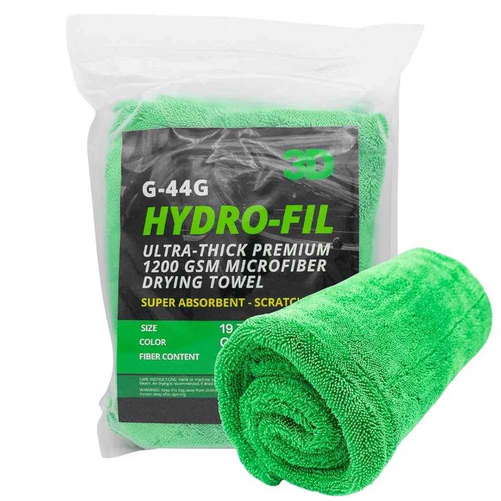 A bottle of The Rag Company 3D Drying Towel on a white background.